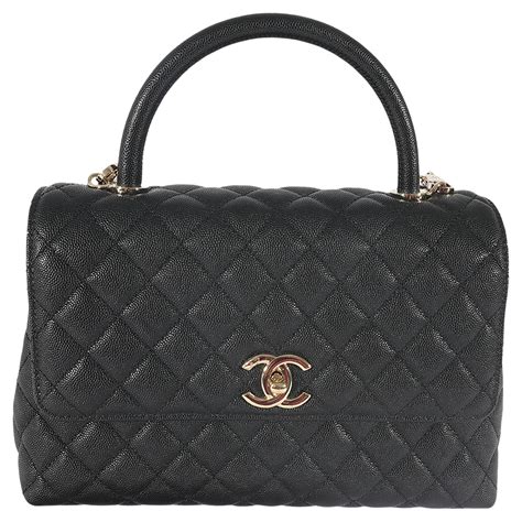 coco handle chanel black|chanel coco top handle medium.